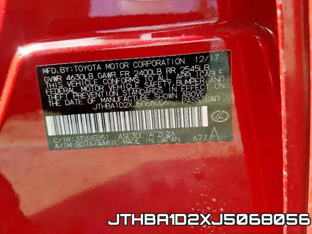 JTHBA1D2XJ5068056 фото 2