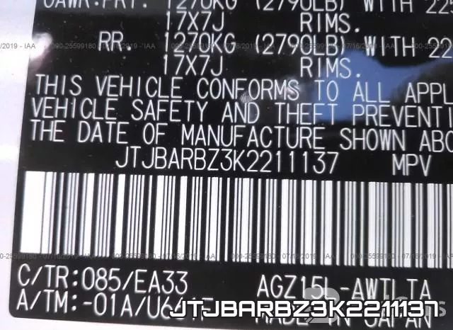 JTJBARBZ3K2211137 фото 10