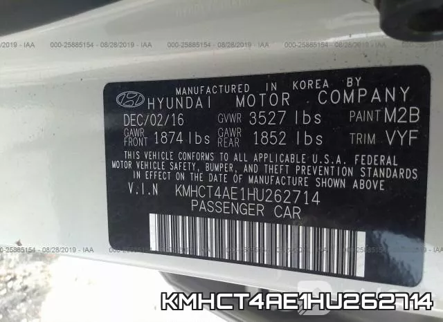 KMHCT4AE1HU262714 фото 10