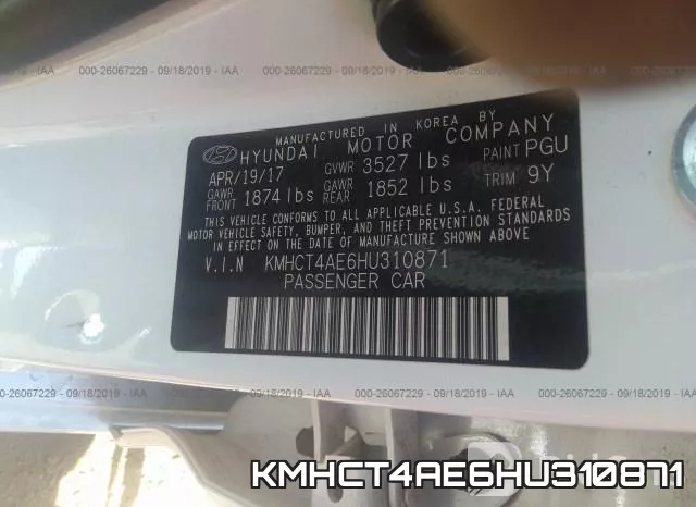 KMHCT4AE6HU310871 фото 10