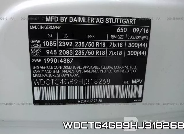 WDCTG4GB9HJ318268 фото 10