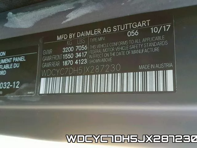 WDCYC7DH5JX287230 фото 2