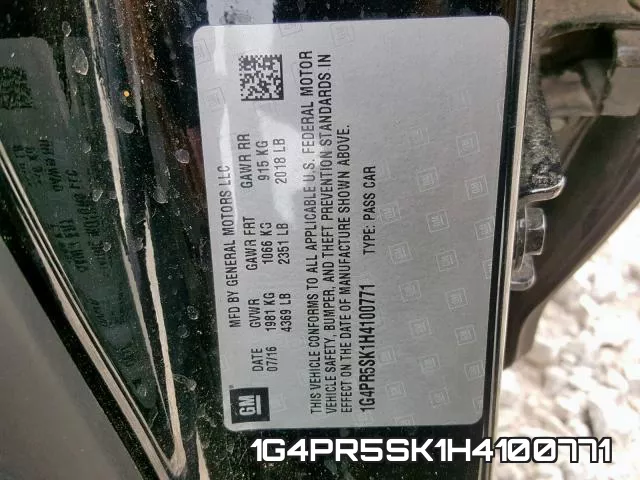 1G4PR5SK1H4100771 фото 2
