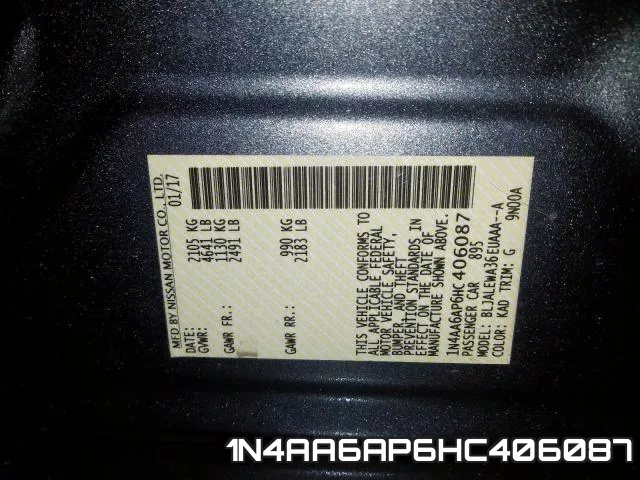 1N4AA6AP6HC406087 фото 2