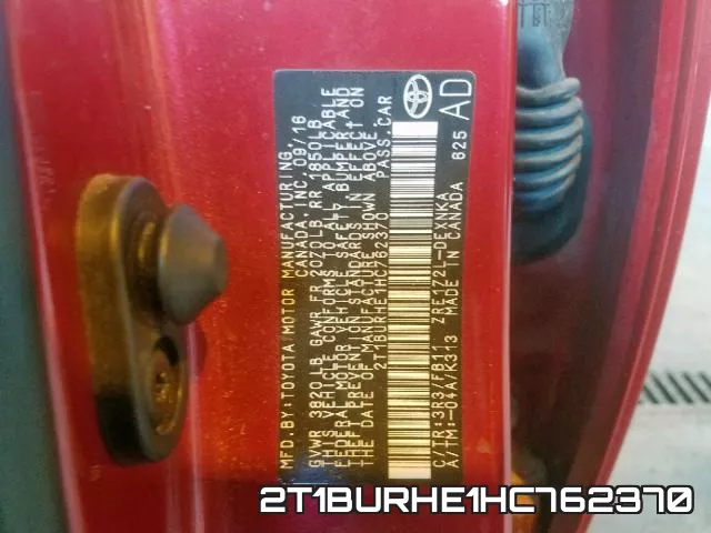 2T1BURHE1HC762370 фото 2