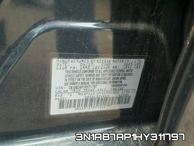 3N1AB7AP1HY311797 фото 2