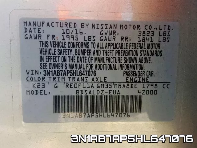 3N1AB7AP5HL647076 фото 2