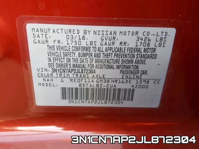 3N1CN7AP2JL872304 фото 2