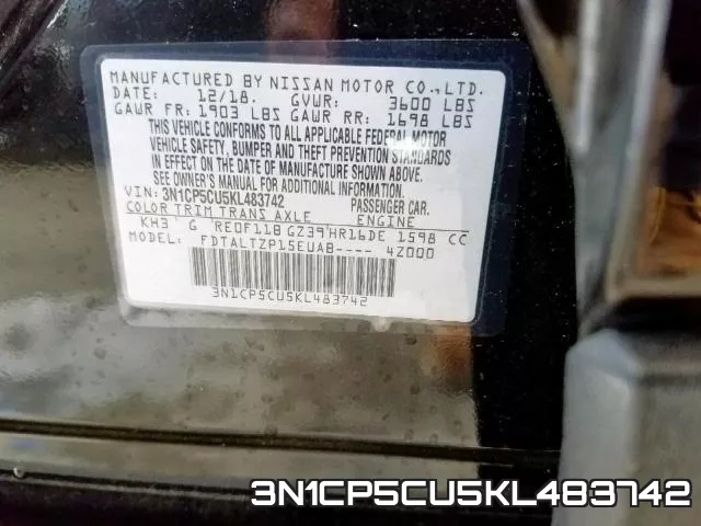 3N1CP5CU5KL483742 фото 2