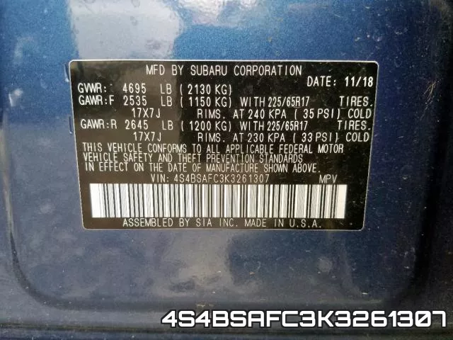 4S4BSAFC3K3261307 фото 2