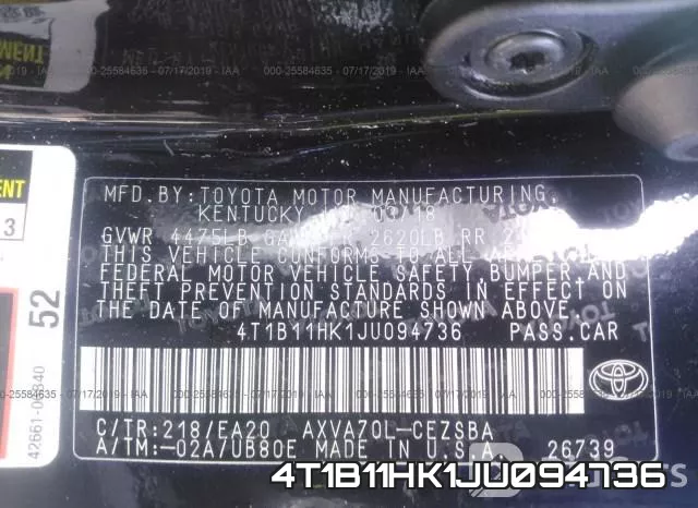 4T1B11HK1JU094736 фото 8