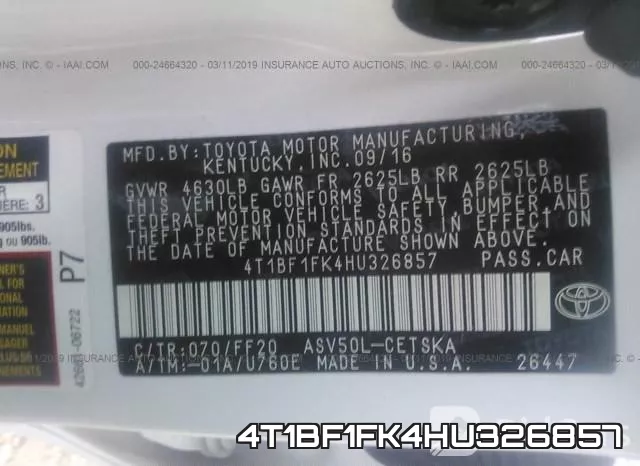 4T1BF1FK4HU326857 фото 10