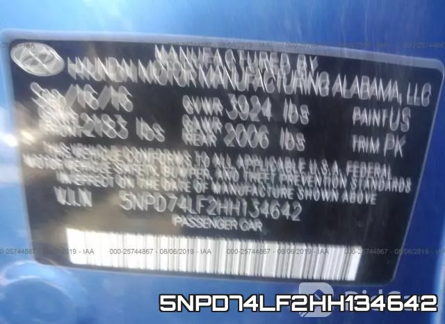 5NPD74LF2HH134642 фото 10