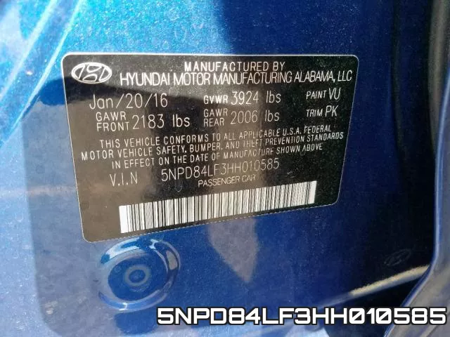 5NPD84LF3HH010585 фото 2
