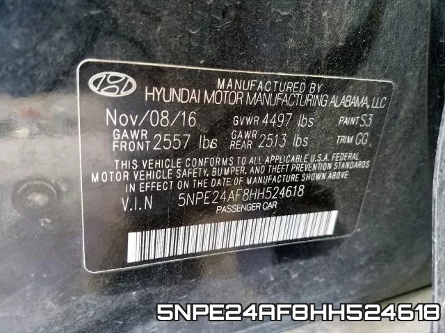 5NPE24AF8HH524618 фото 2