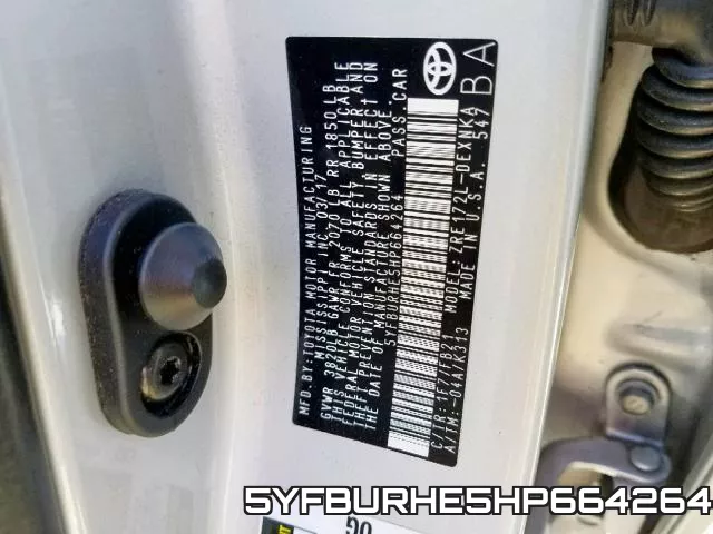 5YFBURHE5HP664264 фото 2