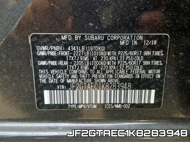 JF2GTAEC1K8283948 фото 2