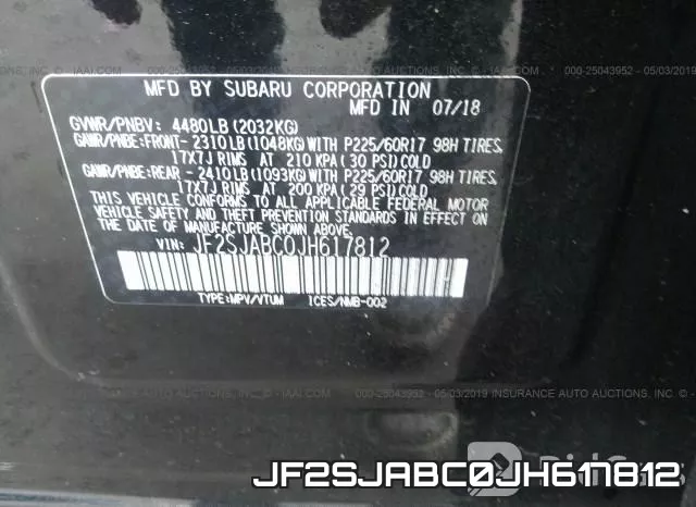 JF2SJABC0JH617812 фото 10