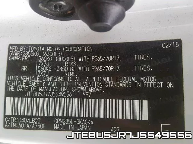 JTEBU5JR7J5549556 фото 2