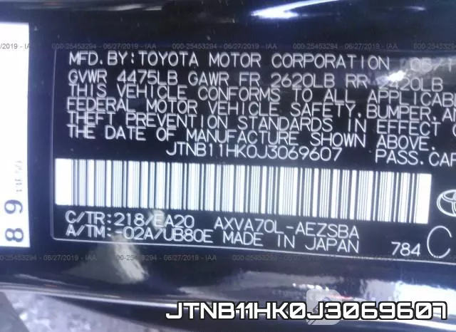 JTNB11HK0J3069607 фото 10