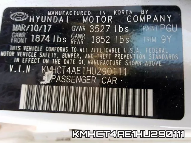 KMHCT4AE1HU290111 фото 2