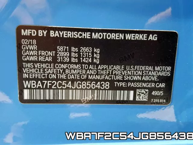 WBA7F2C54JG856438 фото 2