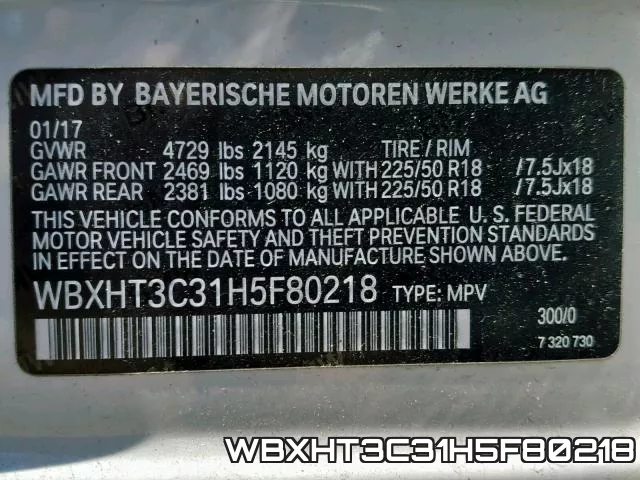 WBXHT3C31H5F80218 фото 2
