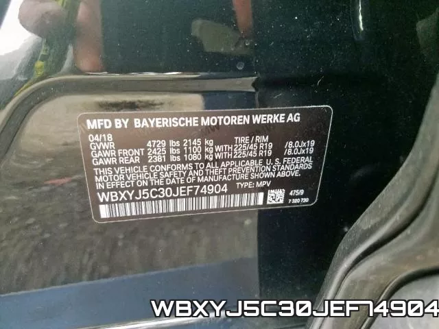WBXYJ5C30JEF74904 фото 2