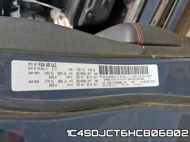 1C4SDJCT6HC806802 фото 2