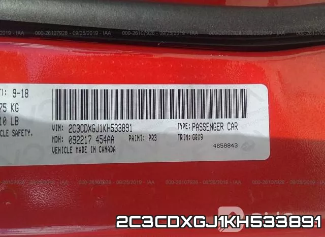 2C3CDXGJ1KH533891 фото 10