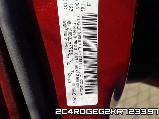 2C4RDGEG2KR723397 фото 2