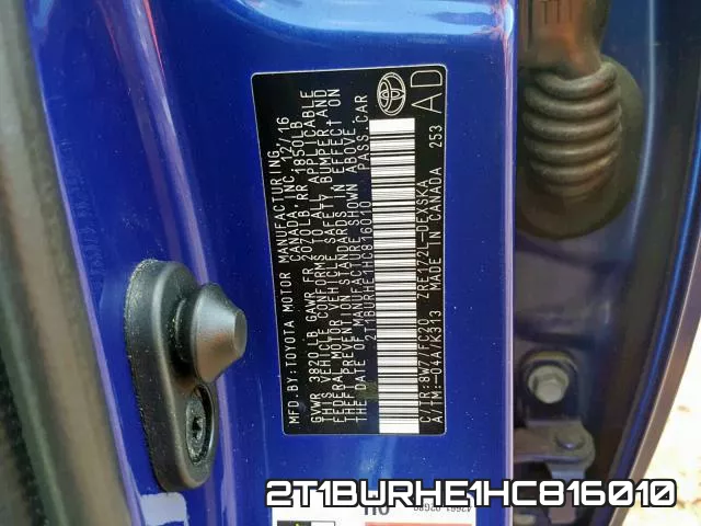 2T1BURHE1HC816010 фото 2
