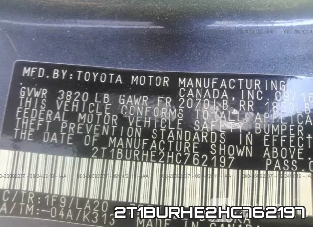2T1BURHE2HC762197 фото 10