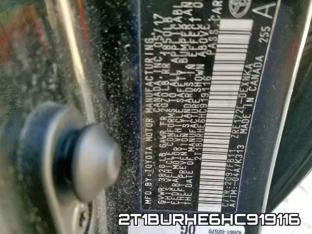 2T1BURHE6HC919116 фото 2