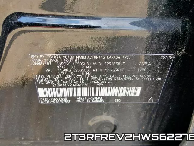 2T3RFREV2HW562276 фото 2