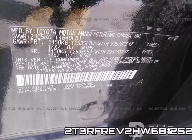 2T3RFREV2HW681252 фото 10