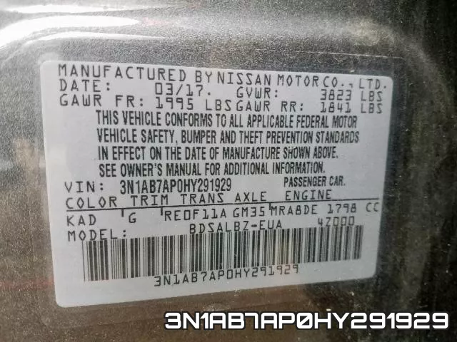 3N1AB7AP0HY291929 фото 2