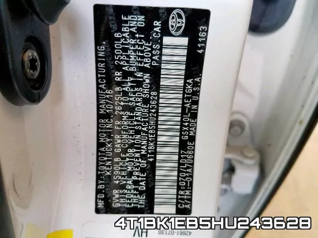 4T1BK1EB5HU243628 фото 2