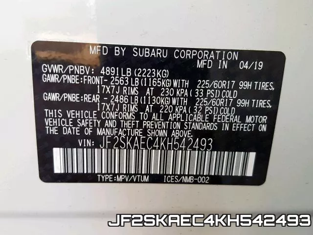 JF2SKAEC4KH542493 фото 2