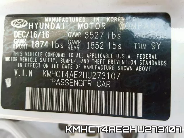 KMHCT4AE2HU273107 фото 2