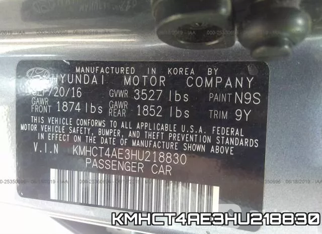 KMHCT4AE3HU218830 фото 10