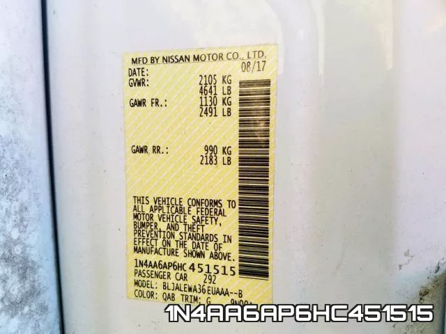 1N4AA6AP6HC451515 фото 2