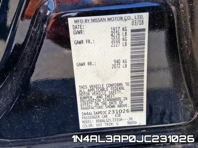 1N4AL3AP0JC231026 фото 2