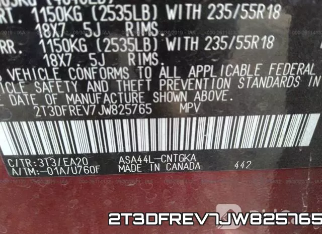 2T3DFREV7JW825765 фото 10