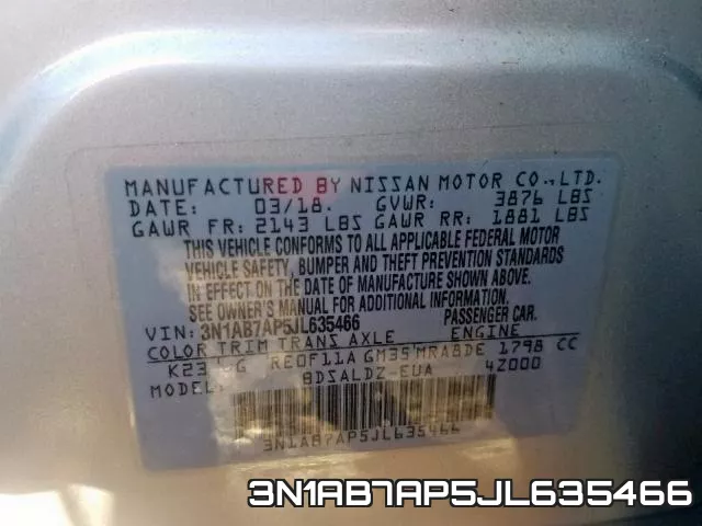 3N1AB7AP5JL635466 фото 2