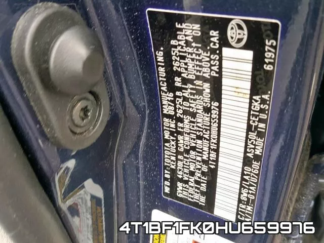 4T1BF1FK0HU659976 фото 2