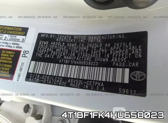 4T1BF1FK4HU658023 фото 10
