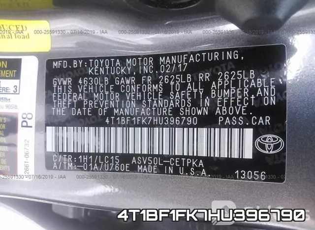 4T1BF1FK7HU396790 фото 10
