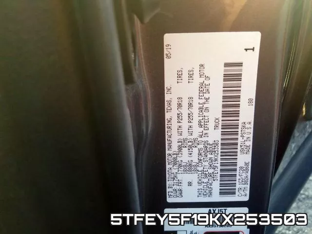 5TFEY5F19KX253503 фото 2