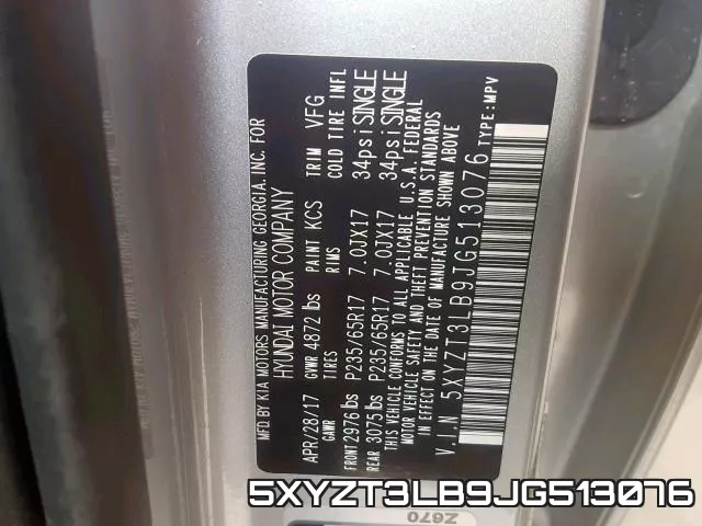 5XYZT3LB9JG513076 фото 2